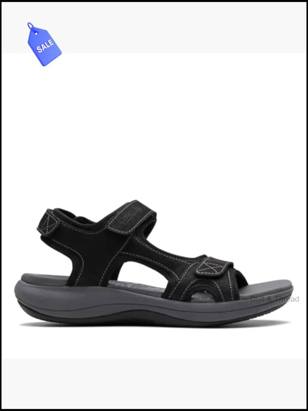 Platform Flat Sandals with Adjustable Buckle, EVA Footbed